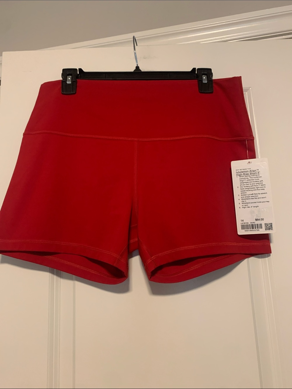 Lululemon 'Dark Red' Align 4in Shorts - Size 14